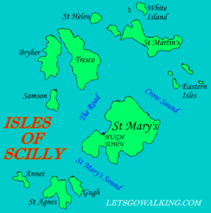 Isles of Scilly walking holiday map letsgowalking