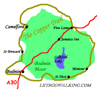 copper_trail_map walking holidays with letsgowalking.co.uk