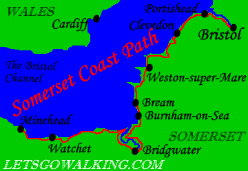 england_coast_path_somerset_coast_path_map hiking holidays with Letsgowalking
