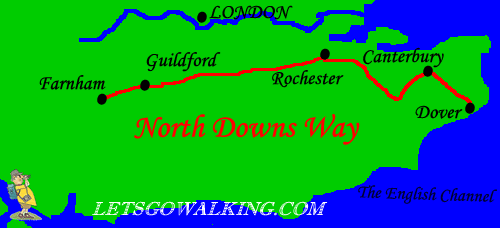 north_downs_way_map WALKING HOLIDAYS LETSGOWALKING