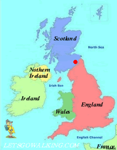 Location of Borders Abbeys Way in Scotland