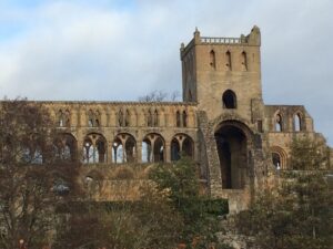 Jedburgh Abbey on Borders Abbeys Way in Scottish Borders with Lets Go Walking 