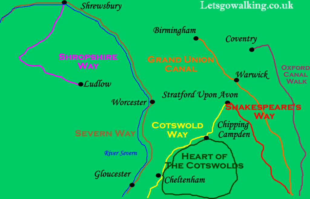Central England, Cotswolds and Severn Valley walking holidays with Lets Go Walking
