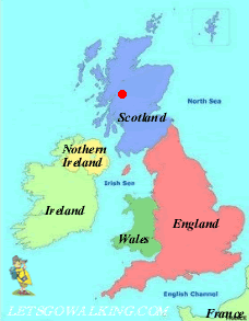 Location of Great Glen Way in Scotland